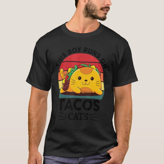 T-shirt Cats Taco Mexican  TacoCats for Boys Kids Cinco De (Devant)