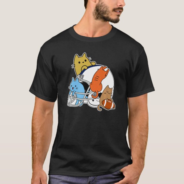 T-shirt Cats toy american football and helmet (Devant)
