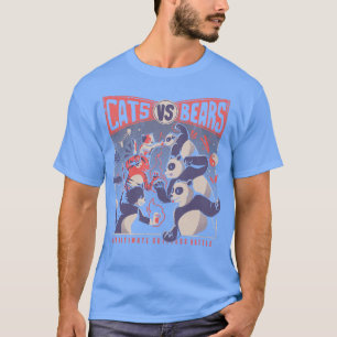 T-shirt Cats Vs Bears Ninja Fight Fun Battle by Tobe Fonse