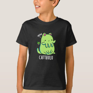 T-shirt Catthulu Funny Cthulhu Cat Pun Dark BG