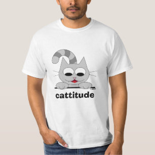 T-shirt Cattitude Drôle Chat Pun Cute Souriant Kitty