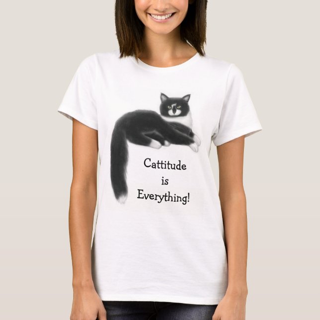 T-shirt Cattitude est tout bébé de dames - chemise de (Devant)