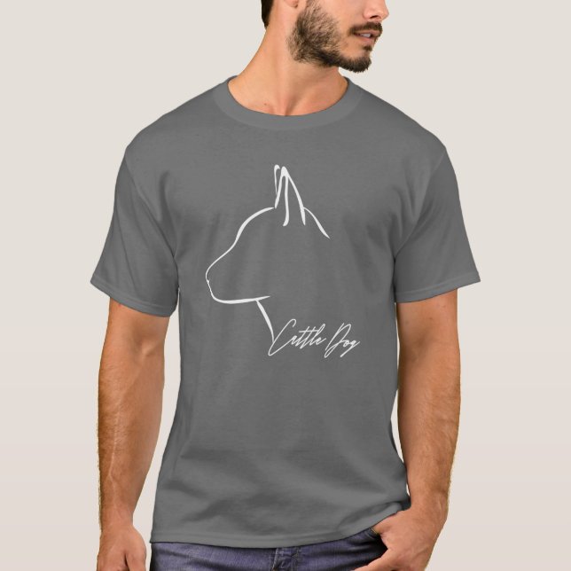 T-shirt Cattle Dog dog mom dogs profile girl (Devant)