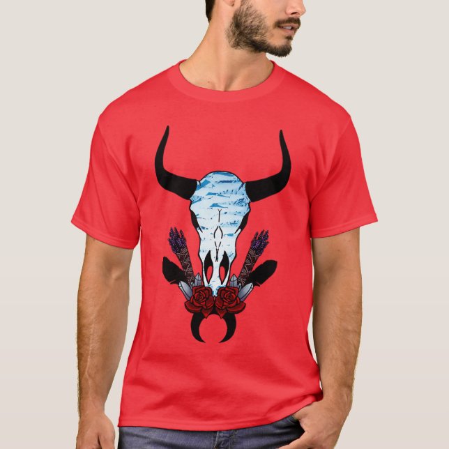 T-shirt cattle skull (Devant)