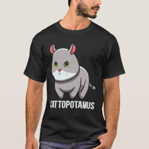 T-shirt Cattopotamus Graphisme d'Animal Hybride Chat Hippo