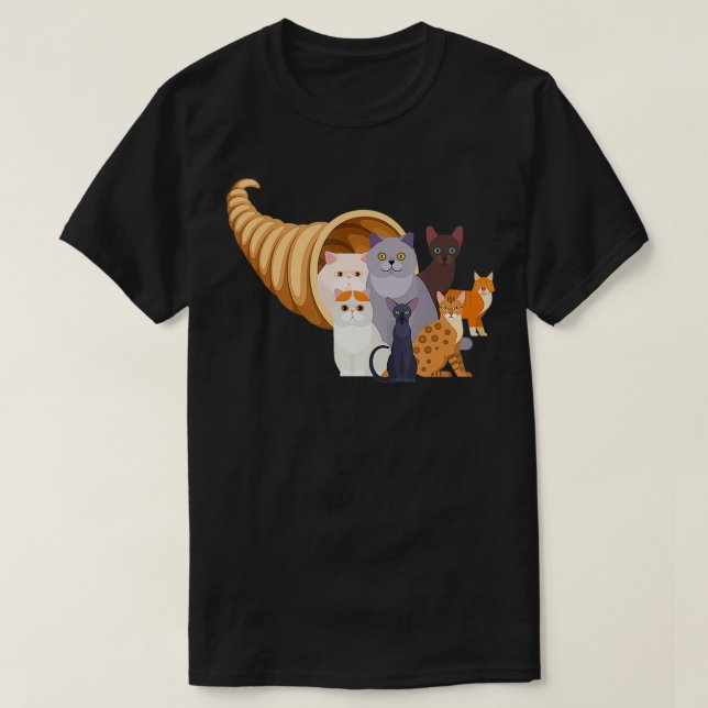 T-shirt Catucopia Chats Cornucopia Trendy Funny Thanksgivi (Design devant)