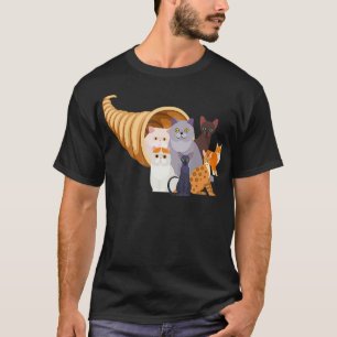 T-shirt Catucopia Chats Cornucopia Trendy Funny Thanksgivi