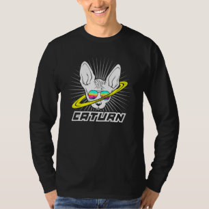 T-shirt Caturn Retro Saturn Cat Planétaire
