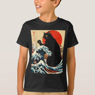 T-shirt Catzilla Chat Art Japonais Chat Drôle Kawaii Drôle