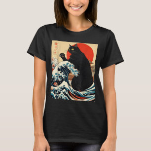 T-shirt Catzilla Chat Art Japonais Drôle Chat Kawaii Drôle