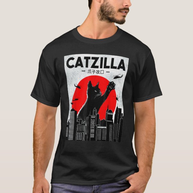 T-shirt Catzilla  Chat  Chat Chat (Devant)
