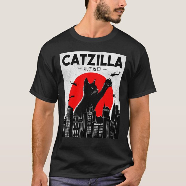 T-shirt Catzilla Chat Chat Chat (Devant)