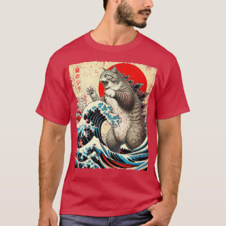 T-shirt Catzilla Chat japonais Art drôle Coussin