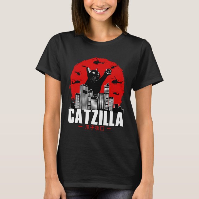 T-shirt Catzilla Cute Chat Stuff Pour Amoureux des chats (Devant)