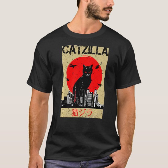 T-shirt Catzilla Cute Chat Stups Pour Chat Chat Maman Chat (Devant)