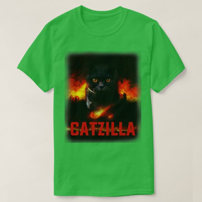 T-shirt Catzilla Funny Amoureux des chats Kitten Pun (Design devant)