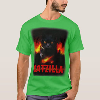 T-shirt Catzilla Funny Amoureux des chats Kitten Pun