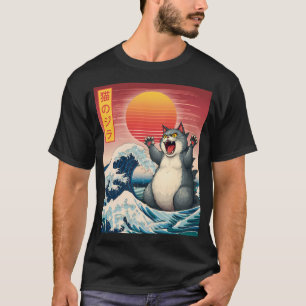 T-shirt Catzilla Funny Chat géant Monster Kaiju Japonais A