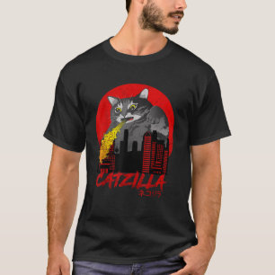 T-shirt Catzilla Funny Chat Monster Japonais Type de Terre