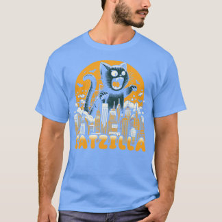 T-shirt Catzilla Funny Chat Vintage
