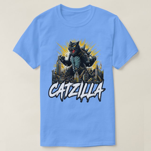 T-shirt Catzilla Funny Feline Fury Unleashed (Design devant)