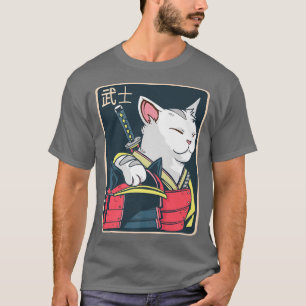 T-shirt Catzilla Japonaise Chat Art Katana Épée Anime Ni