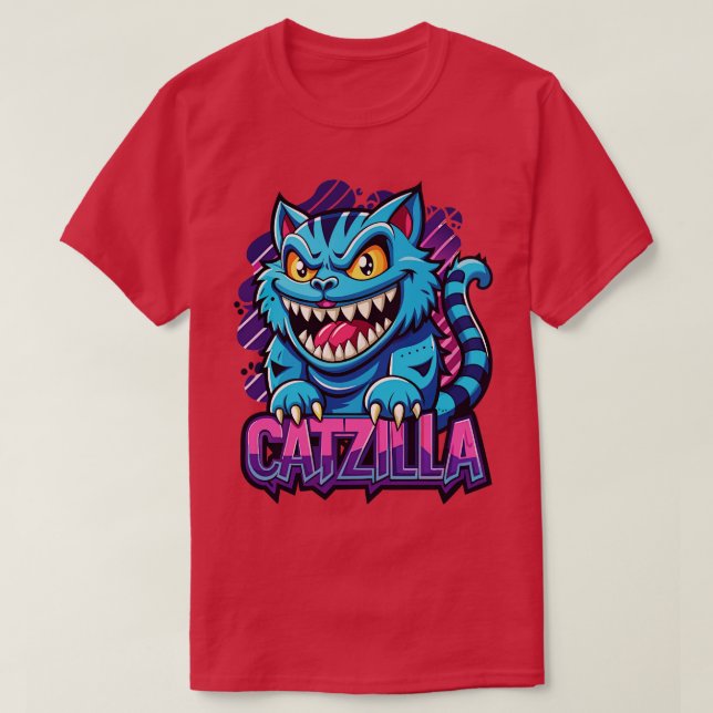 T-shirt Catzilla Kawaii Animal (Design devant)