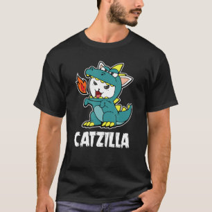 T-shirt Catzilla Kitten Dragon Chat Costume Halloween Drôl