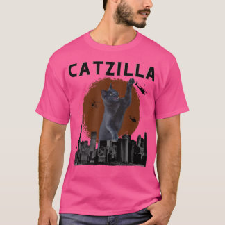 T-shirt Catzilla Monster Cat Lover Funny Japanese Kitty Ki