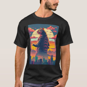 T-shirt Catzilla Parodie Drôle Monstre Mignon