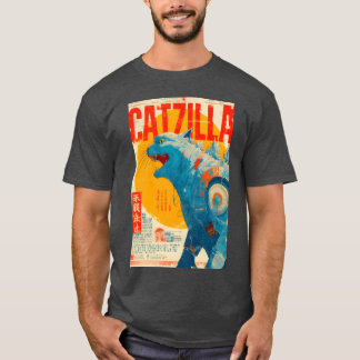 T-shirt Catzilla Retro Movie Poster amis
