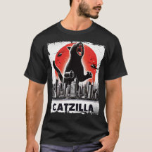 Catzilla Roaring au-dessus de la ville Skyline Cat