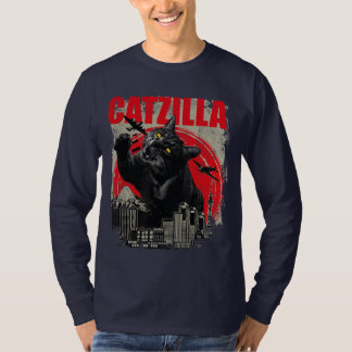 T-shirt Catzilla vintage Chat Art Japonais Drôle Cadeaux d