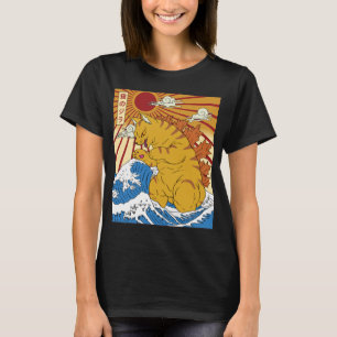 T-shirt Catzilla Vintage Funny Cute Chat Art Japonais Suns