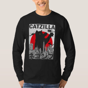 T-shirt Catzilla vintage Japonaise Style coucher de soleil