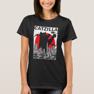 T-shirt Catzilla vintage Japonaise Style coucher de soleil