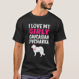 T-shirt Caucase Ovcharka Drôle fille Chien Chien Chien Chi