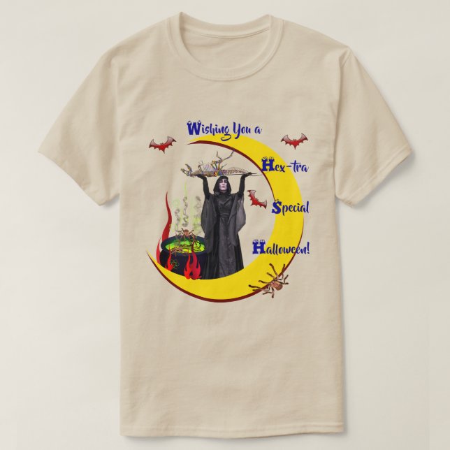 T-shirt Cauldron Lune Halloween Unisex (Design devant)