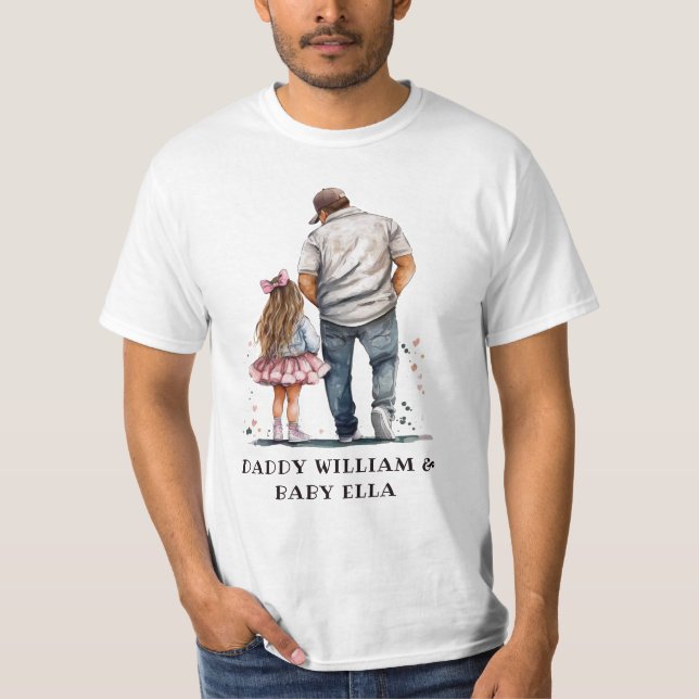 T-shirt Caution père et fille noire (14) (Devant)