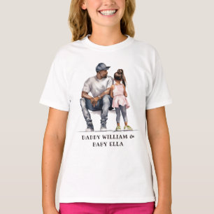 T-shirt Caution père et fille noire (3)