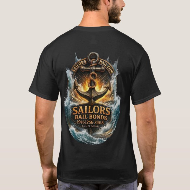 T-shirt Cautionnement de marins 3D Splash Down (Dos)