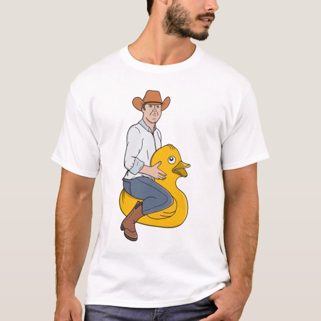 T-shirt Cavalier Cowboy sur Canard en Caoutchouc (Devant)