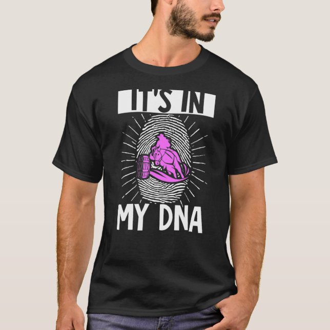T-shirt Cavalier de baril C'est dans mon ADN Équitation (Devant)
