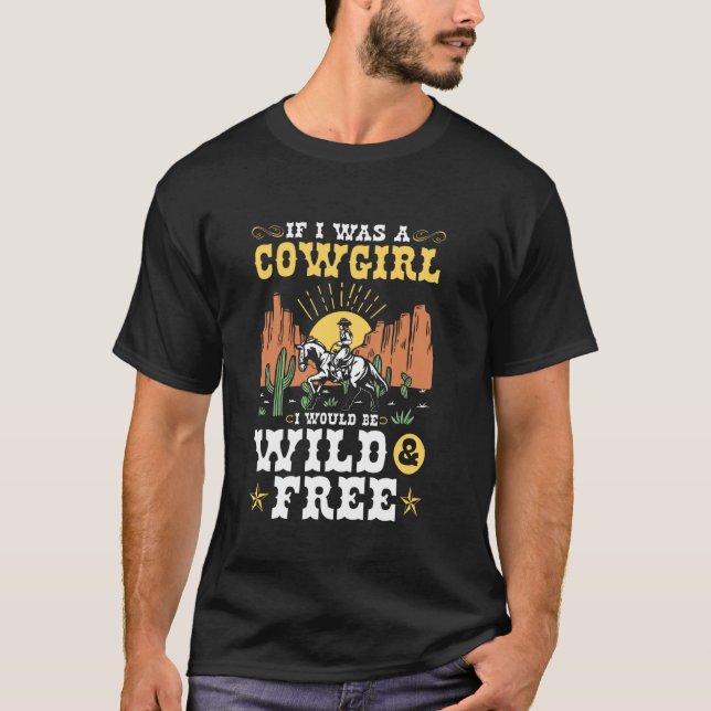 T-shirt Cavalier de cheval libre sauvage Rodeo Western Cou (Devant)