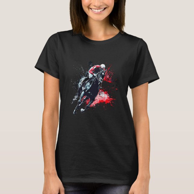 T-shirt Cavalier de course de chevaux Derby Jockey Cavalie (Devant)