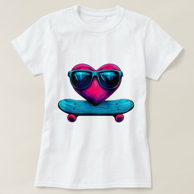 T-shirt Cavalier de l'amour de skate (Design devant)