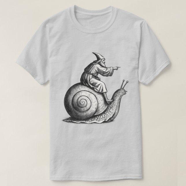T-shirt Cavalier de l'escargot médiéval rétro , Renaissanc (Design devant)