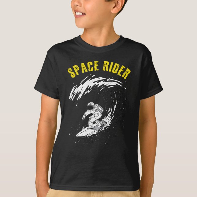 T-shirt Cavalier de l'espace Astronaute en surf (Devant)