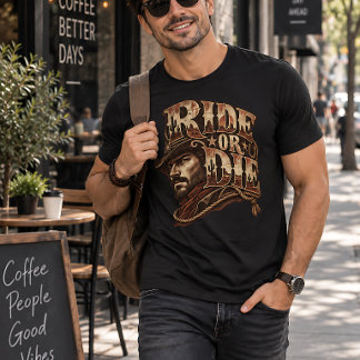T-shirt Cavalier de l'Ouest Vintage Ride Or Die