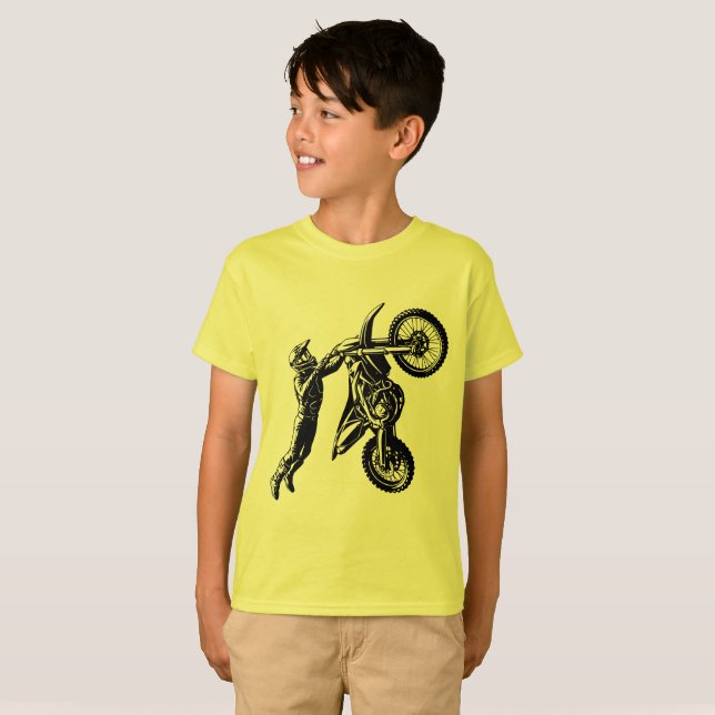 T-shirt Cavalier de moto cross (Devant entier)
